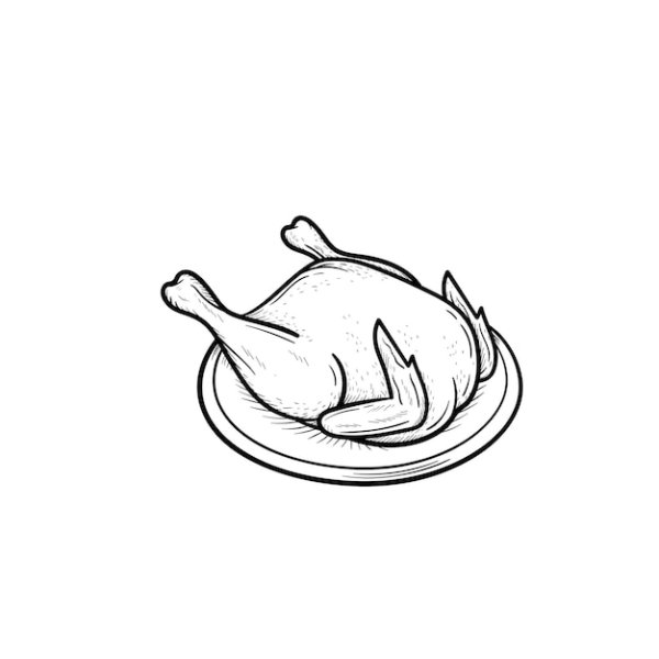 Раскраска курица жареная