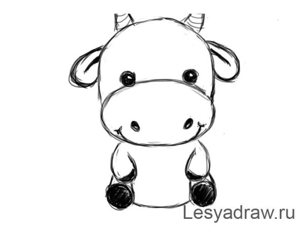 Рисунок быка для срисовки