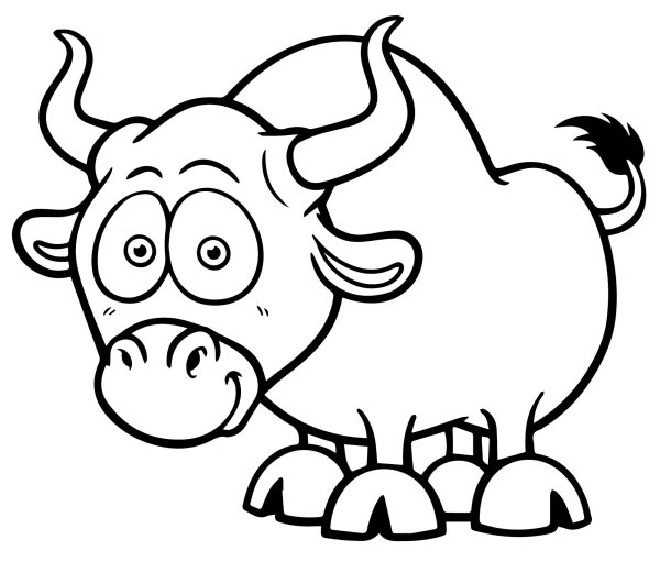 Веселый бык для раскрашивания