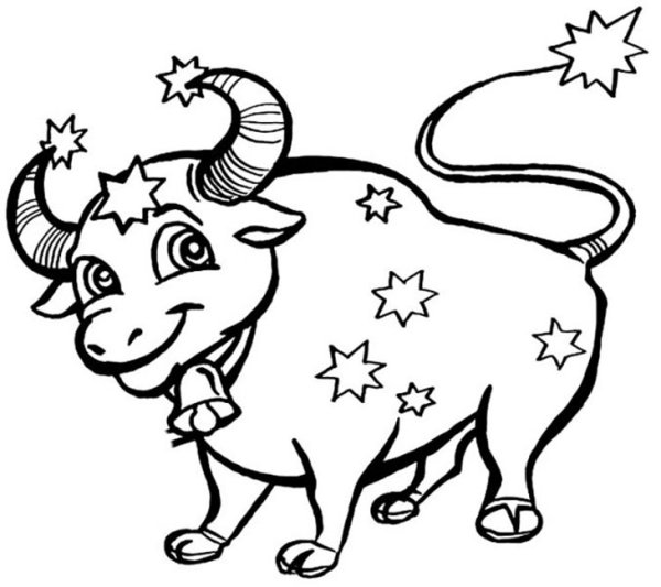 Голова быка раскраска