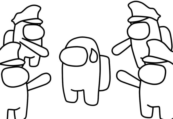 Персонаж амонг АС раскрасить