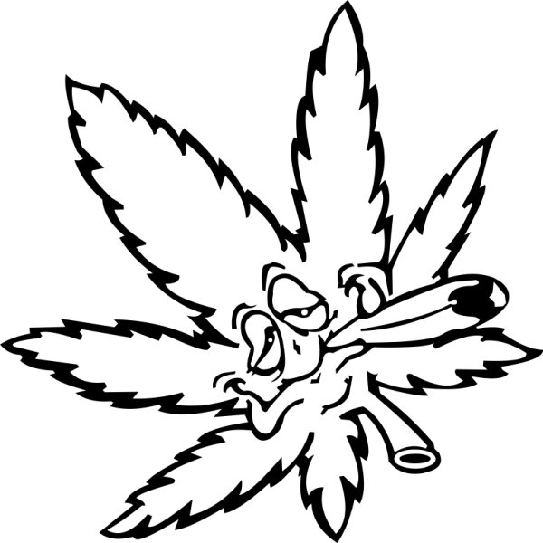 Лист конопли контур