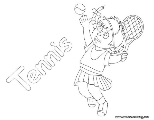 Раскраски теннисист красивые