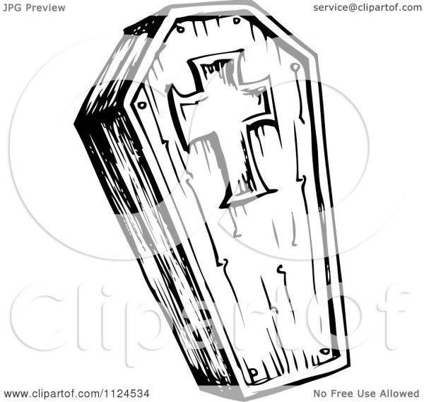 Нарисовать гроб на Хэллоуин