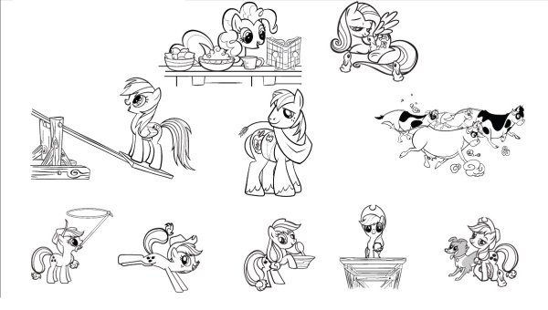 Раскраски пони задания