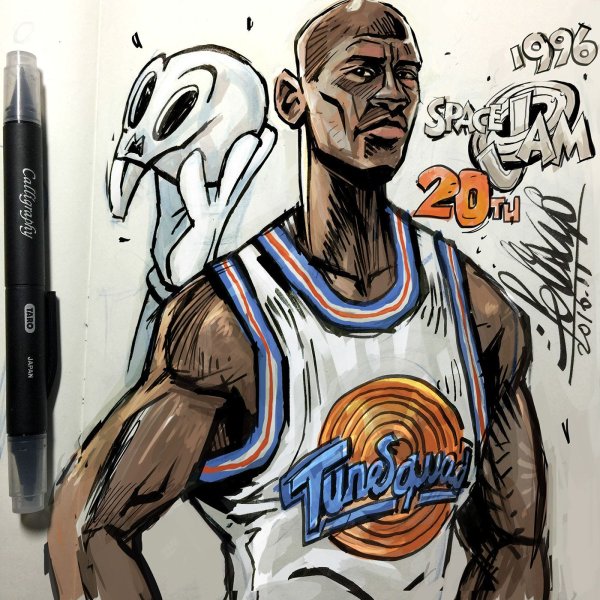 Баскетбольный арт карандашом