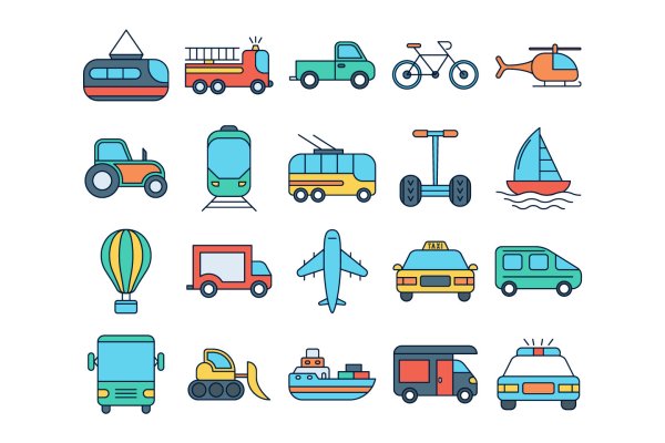 Транспорт вектор для детей