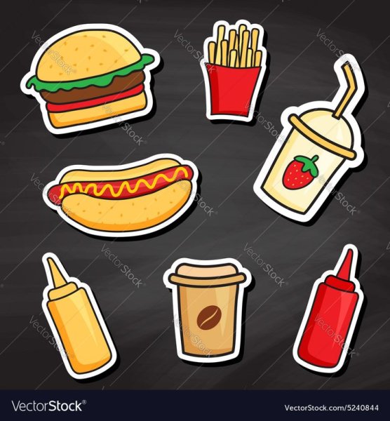 Фаст фуд для рисования наклеек