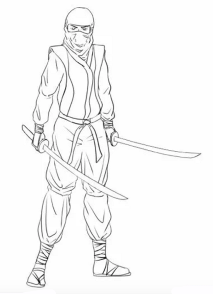 Раскраска ниндзя человек
