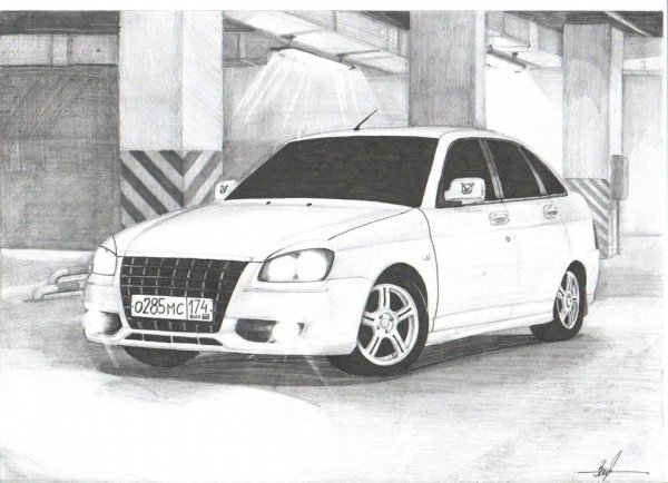 Лада Приора карандашом БПАН