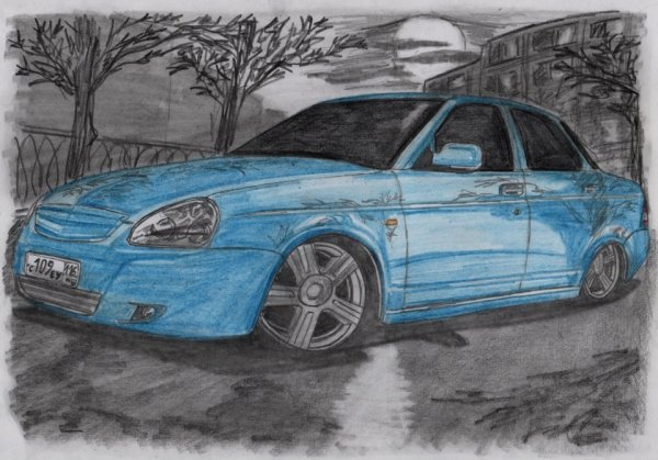 Рисунок машины Приора