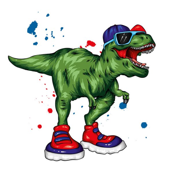 Яркий динозавр мультяшный