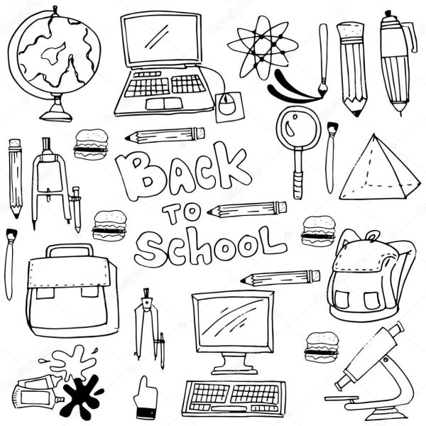 Наклейки школьные принадлежности