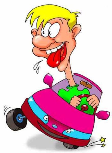 Шарж на фоне машины