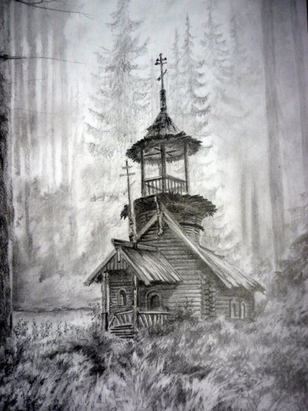 Церковь рисунок