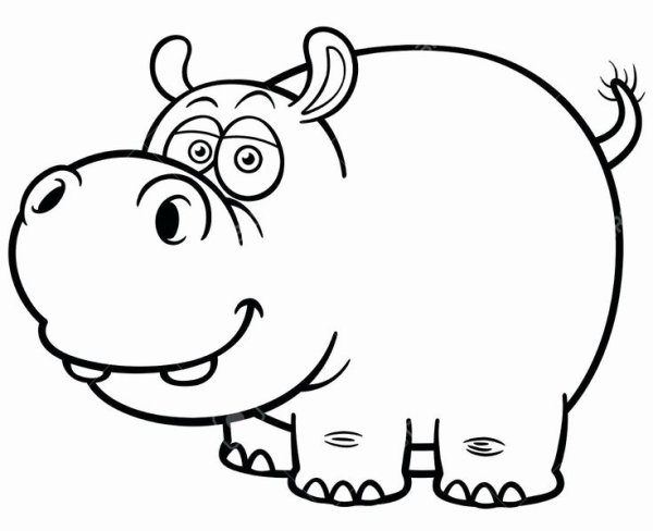 Раскраска малышам "Бегемотик"