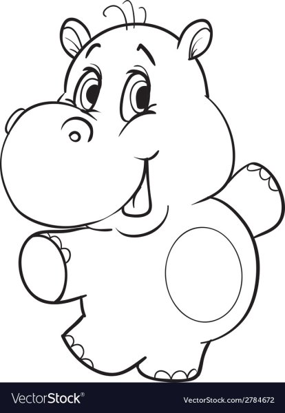 Бегемотик черно белый
