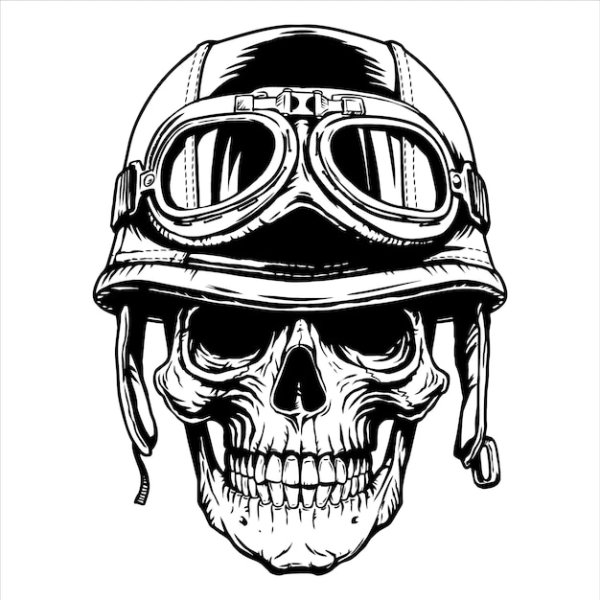 Череп байкер вектор