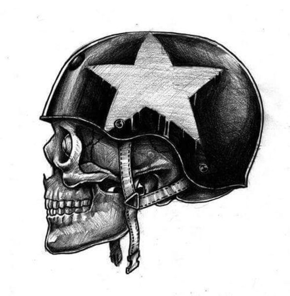 Байкерский шлем череп