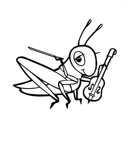 Кузнечик раскраска для детей