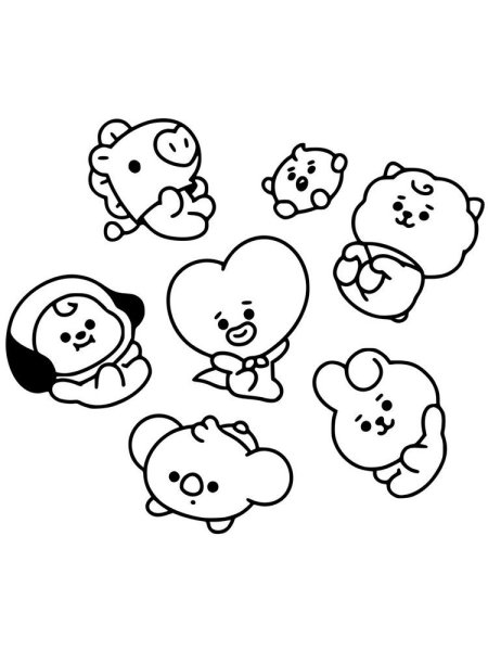 BTS bt21 раскраска