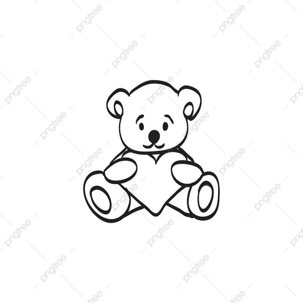 Медвежонок тату эскиз маленький