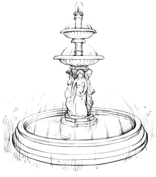 Зарисовка фонтана