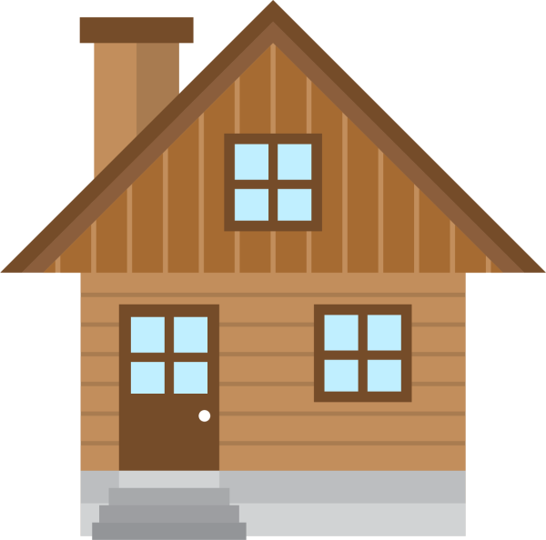 Векторный деревянный домик
