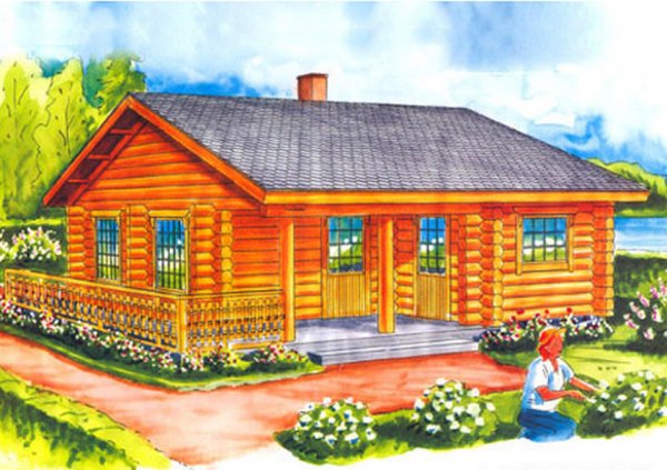 Одноэтажный дом иллюстрация для детей