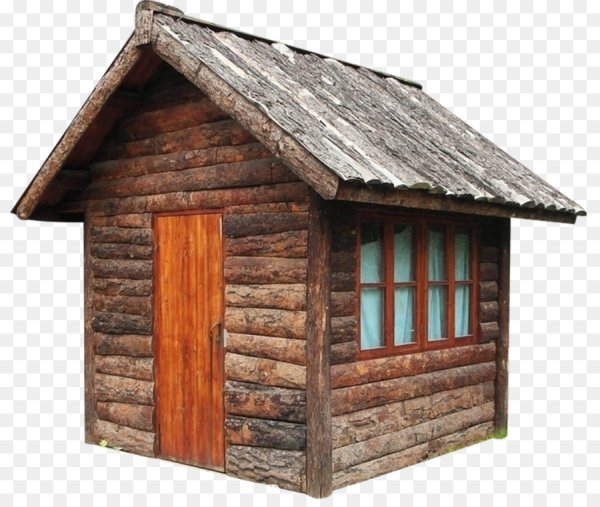 Деревянный домик на белом фоне