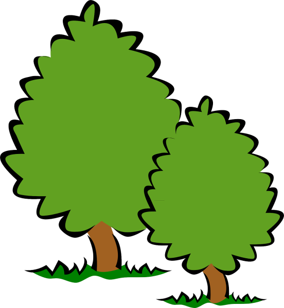 Мультяшные кусты и деревья