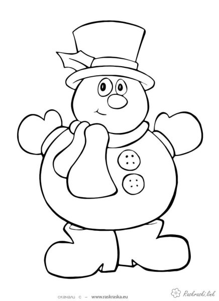 Снеговик трафарет