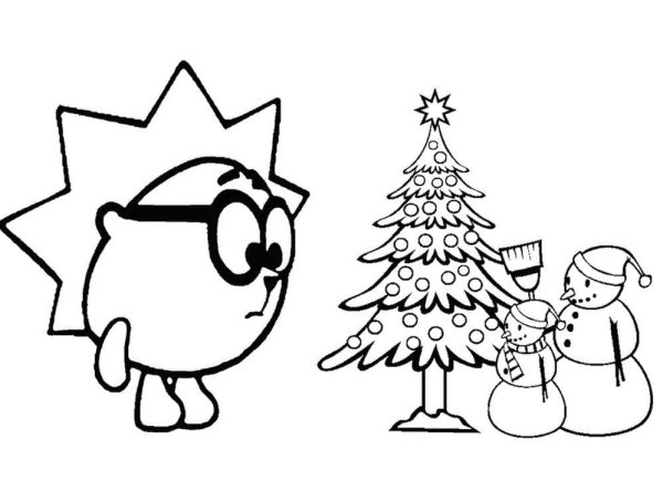 Снеговики на окна цветные