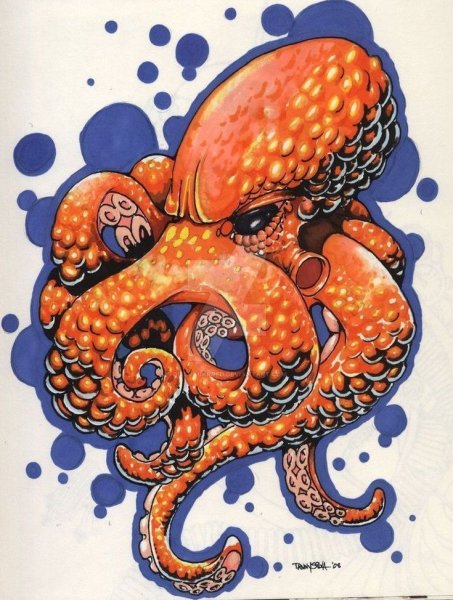 Осьминог арт тату