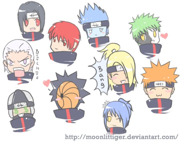 Чиби персонажи из Наруто Акацуки