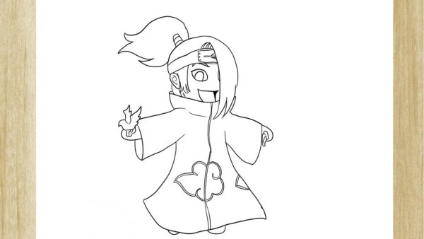 Раскраски Наруто Акацуки Дейдара