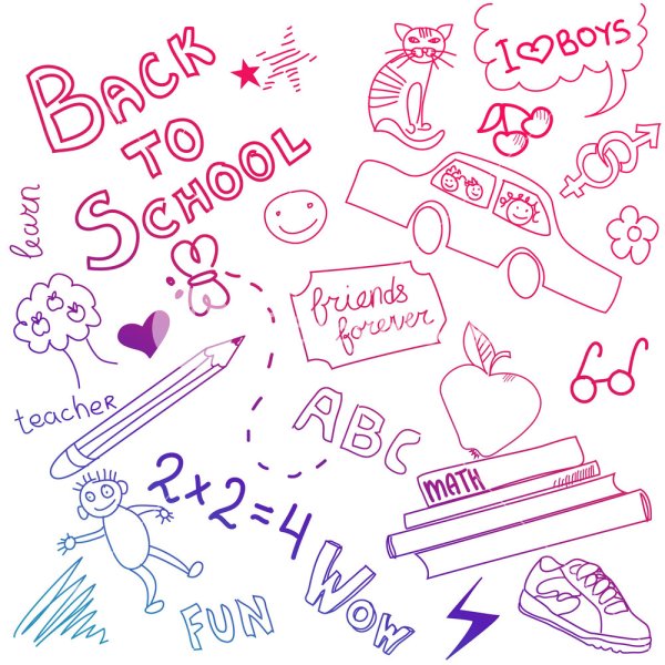 Зарисовки надписей в тетради