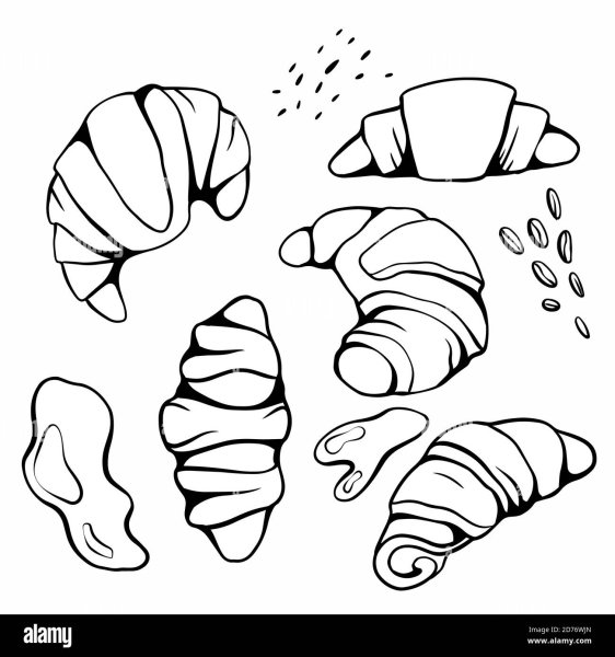 Круассан раскраска для детей