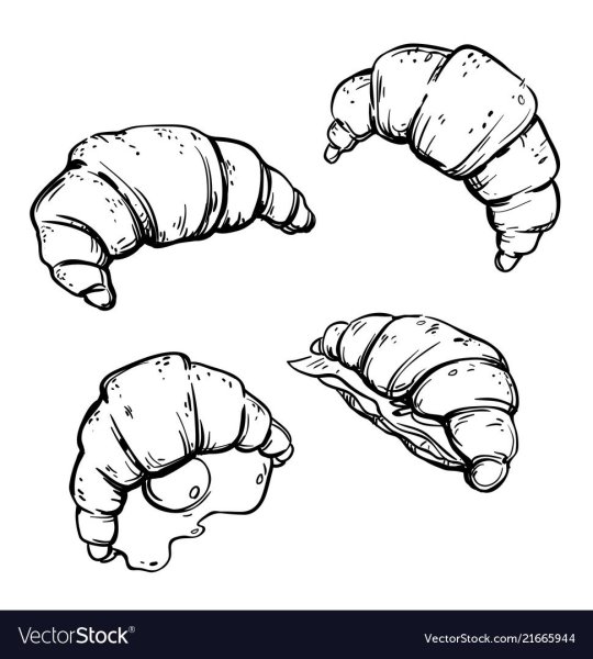 Круассан рисунок карандашом