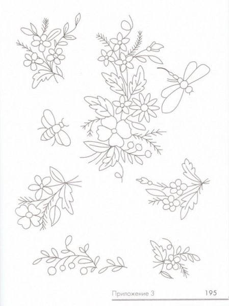 Контурные рисунки для вышивки гладью