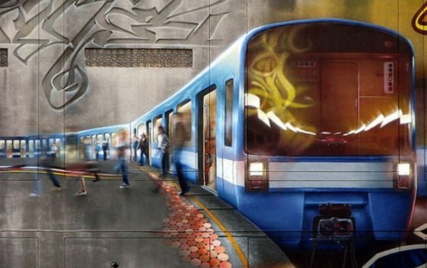 Стрит арт в метро