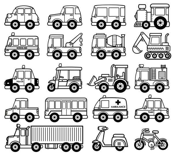 Раскраски для мальчиков машины много