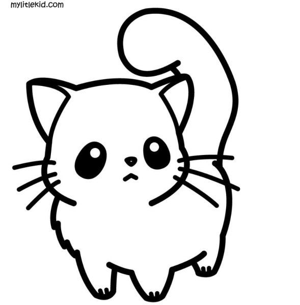 Раскраска маленькая кошечка