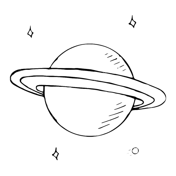 Сатурн лёгкий рисунок для срисовки