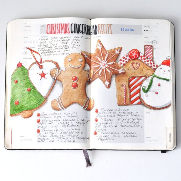 Зимние скетчи маркерами