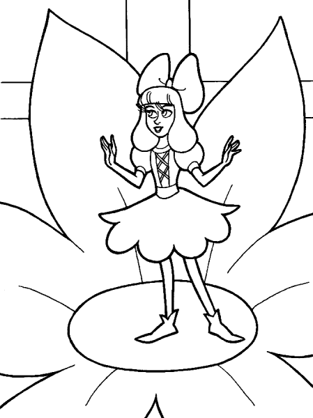 Андерсен Дюймовочка раскраска для детей