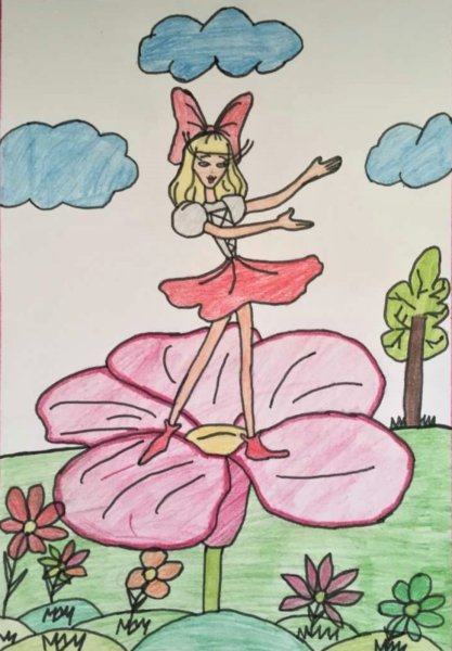 Дюймовочка рисунок