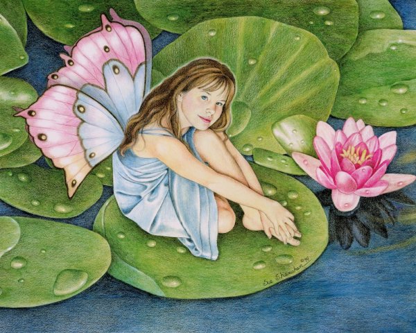 Дюймовочка на кувшинке