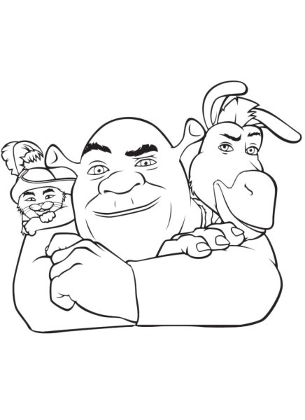 Шрек раскраска для детей