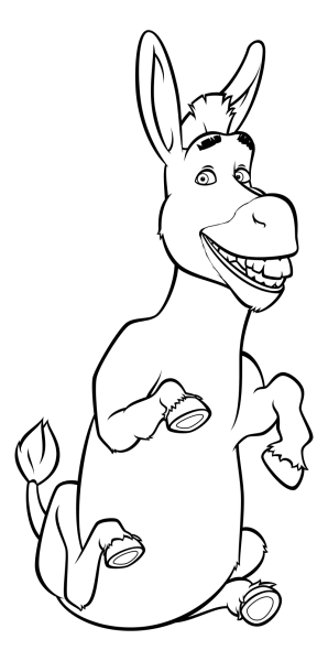 Шрек и осел раскраска